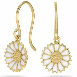 11 - 12 MM marguerit øreringe i forgyldt sølv - Marie