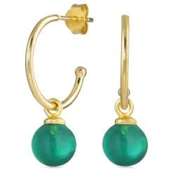 15 mm aqua krystal halvcreoler i forgyldt sølv