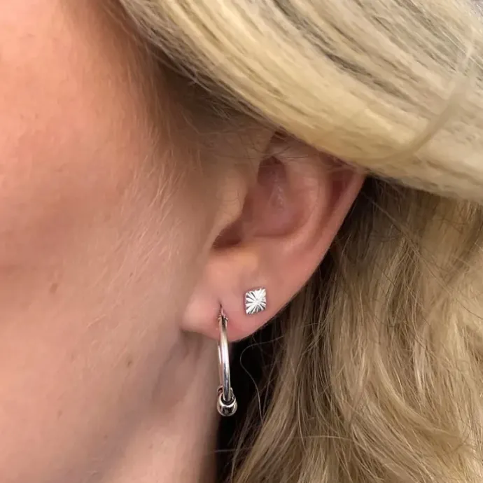 20,5 mm Bali Creoler øreringe i sølv