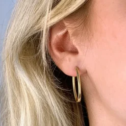 28 mm BNH creoler i 14 karat guld