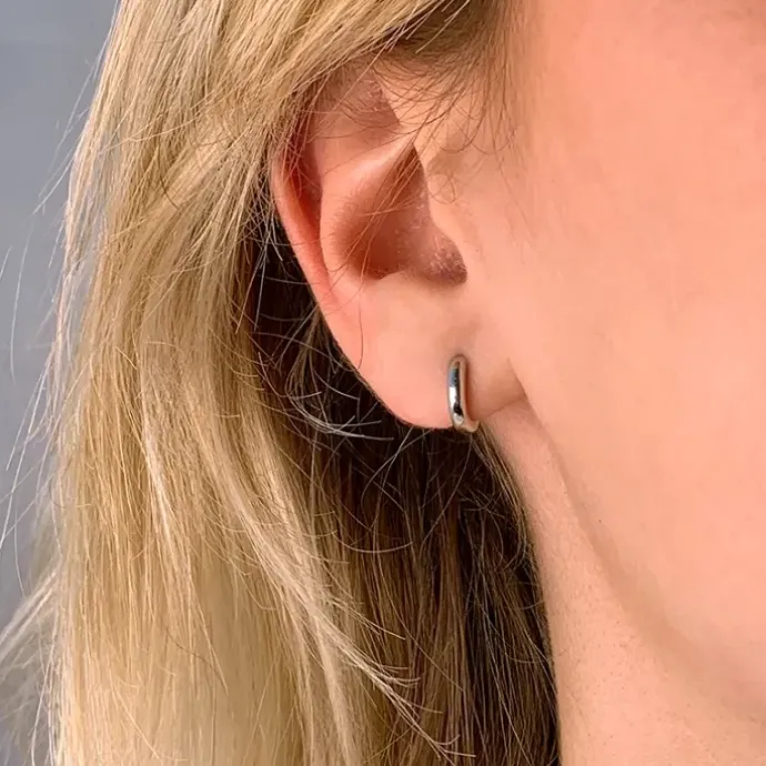 10,5 mm BNH creoler i 14 karat hvidguld