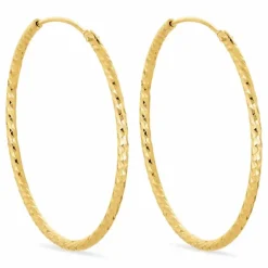 40 mm BNH creoler i forgyldt sølv