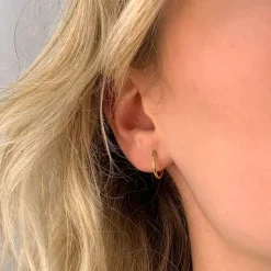 13 mm BNH creoler i forgyldt sølv