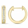 15 mm brillant creoler i 14 karat guld med diamant