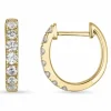 14 mm creoler i 14 karat guld med diamant