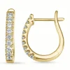 17 mm creoler i 14 karat guld med diamant