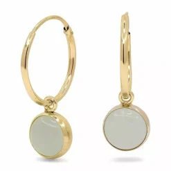 13 mm creoler i 9 karat guld med syntetisk kvarts