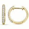 18 mm creoler i 14 karat guld med diamant