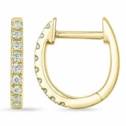 8 mm creoler i 14 karat guld med diamant