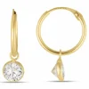 12 mm creoler i 9 karat guld med zirkon