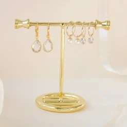 12 mm creoler i 9 karat guld med zirkon