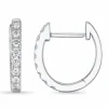 12 mm creoler i 14 karat hvidguld med diamant
