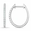 14 mm creoler i 14 karat hvidguld med diamant