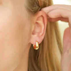 13 mm creoler i forgyldt sølv