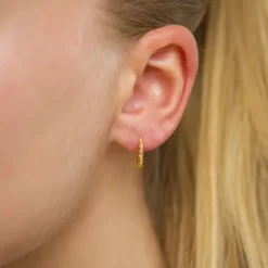 13,5 mm creoler i forgyldt sølv