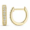 12 mm diamant creoler i 14 karat guld med diamant
