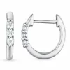 12 mm diamant creoler i 14 karat hvidguld med diamant