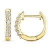 13 mm diamant creoler i 14 karat guld med diamant