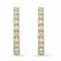 15 mm diamant creoler i 14 karat guld med diamant