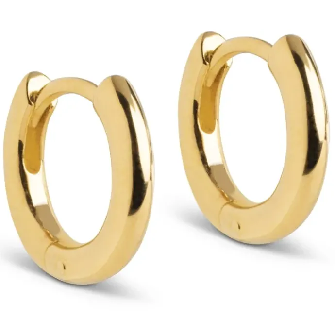 8 mm Enamel Chunky classic creoler i forgyldt sølv