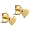5 mm Enamel Heart ørestikker i forgyldt sølv