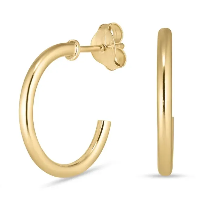 14,5 mm halvcreoler i 8 karat guld