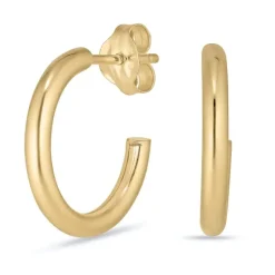 14 mm halvcreoler i 8 karat guld