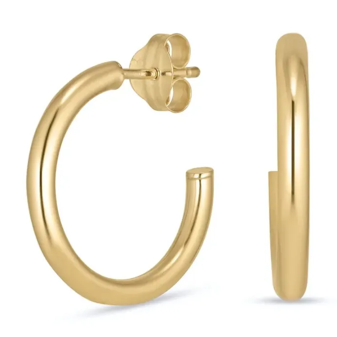 16 mm halvcreoler i 8 karat guld