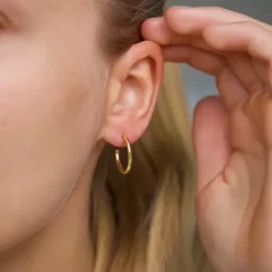 20 mm halvcreoler i forgyldt sølv