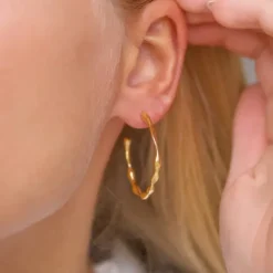 34 mm halvcreoler i forgyldt sølv