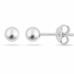 4 mm kugle ørestikker i sølv