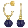 12 mm lapis lazuli halvcreoler i forgyldt sølv