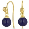 8 mm lapis lazuli ørekroge i forgyldt sølv