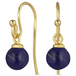 8 mm lapis lazuli ørekroge i forgyldt sølv