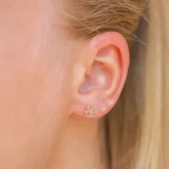 6,5 mm livets træ ørestikker i 9 karat guld