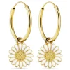 18 mm marguerit creoler i forgyldt sølv - Matilda