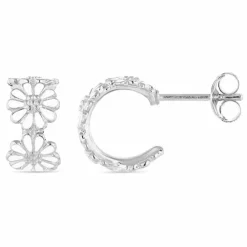 12 mm marguerit creoler i sølv - Maggie
