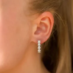 17,5 mm marguerit creoler i sølv - Majse