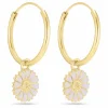 18 mm marguerit lilla creoler i forgyldt sølv - Marie