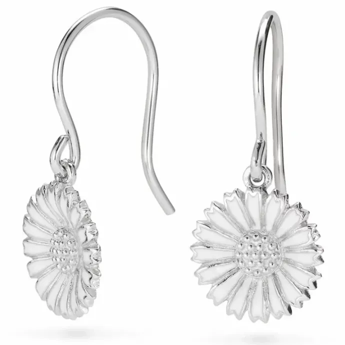 12 mm marguerit øreringe i sølv - Marie