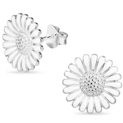 14,5 mm marguerit ørestikker i sølv - Matilda