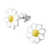 8 mm marguerit ørestikker i sølv