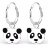 12 mm panda Creoler øreringe i sølv