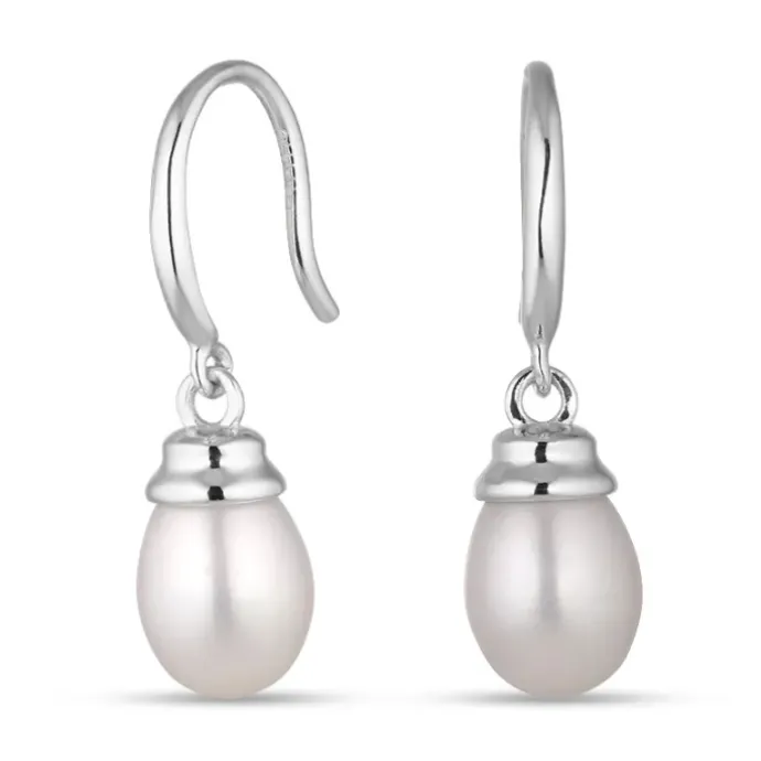 7,5-8 mm perle øreringe i sølv