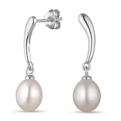 7,5-8 mm perle øreringe i sølv