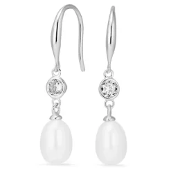 7,5-8 mm perle øreringe i sølv