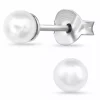 4 mm perle ørestikker i sølv