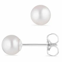 6,5-7 mm perle ørestikker i sølv