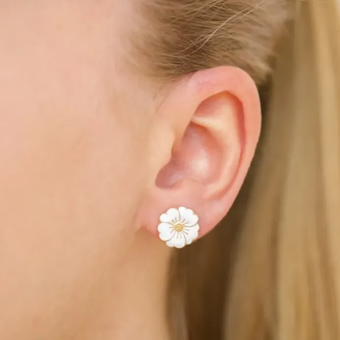 11 mm primrose ørestikker i forgyldt sølv