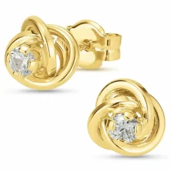 7 mm øreringe i 9 karat guld med zirkon